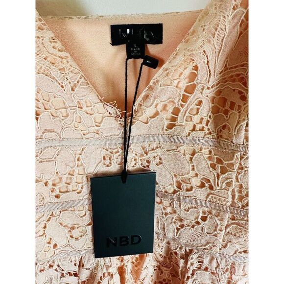 NBD REVOLVE Give It Up Light Pink Lace Mini Dress Woman’s Small NWT - Picture 12 of 16